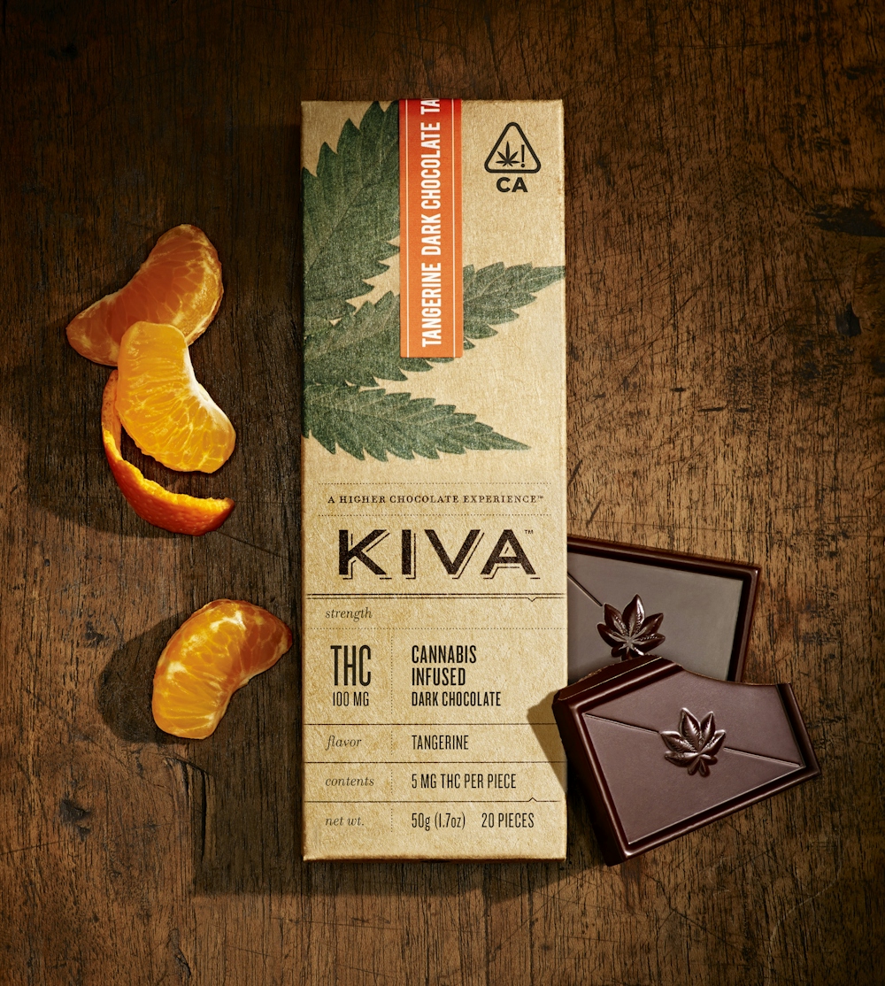 KIVA Confections Tangerine Dark Chocolate Bar