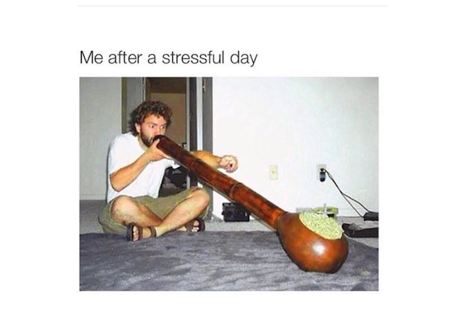 stressful day weed meme