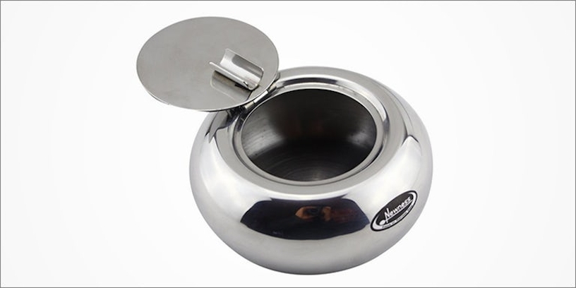 amazon weed accessories: 8. A stainless steel ashtray that can also be used as home office desk decor