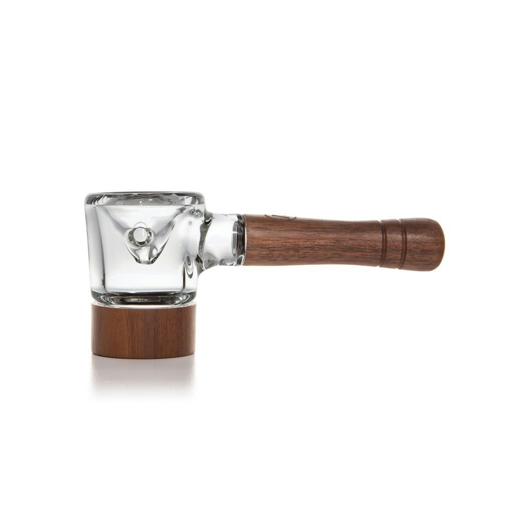 Glass and Walnut Wood Spoon Pipe