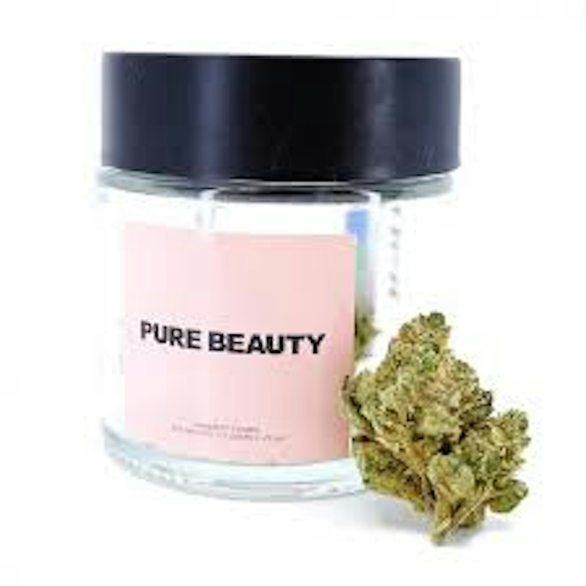Pure Beauty Pink Glass Jar Herb