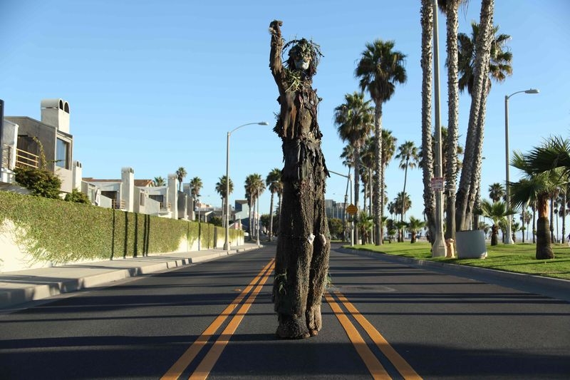 This Man In Venice Beach Dresses Up As A Tree And Scares People Walking By
