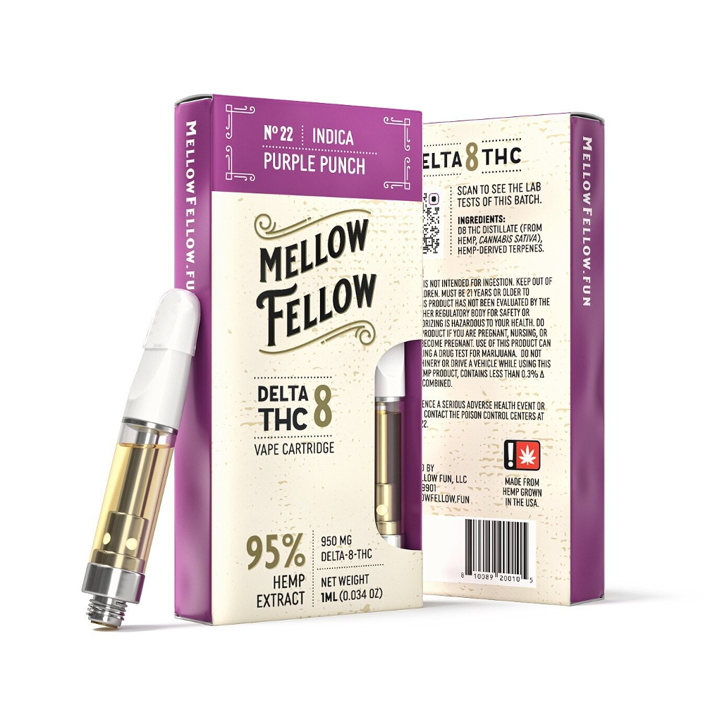 Mellow Fellow Purple Punch Delta 8 Vape Cartridge