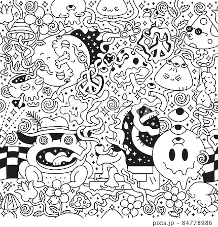 Weed Headz - Stoner Coloring Book: Trippy psychedelic coloring