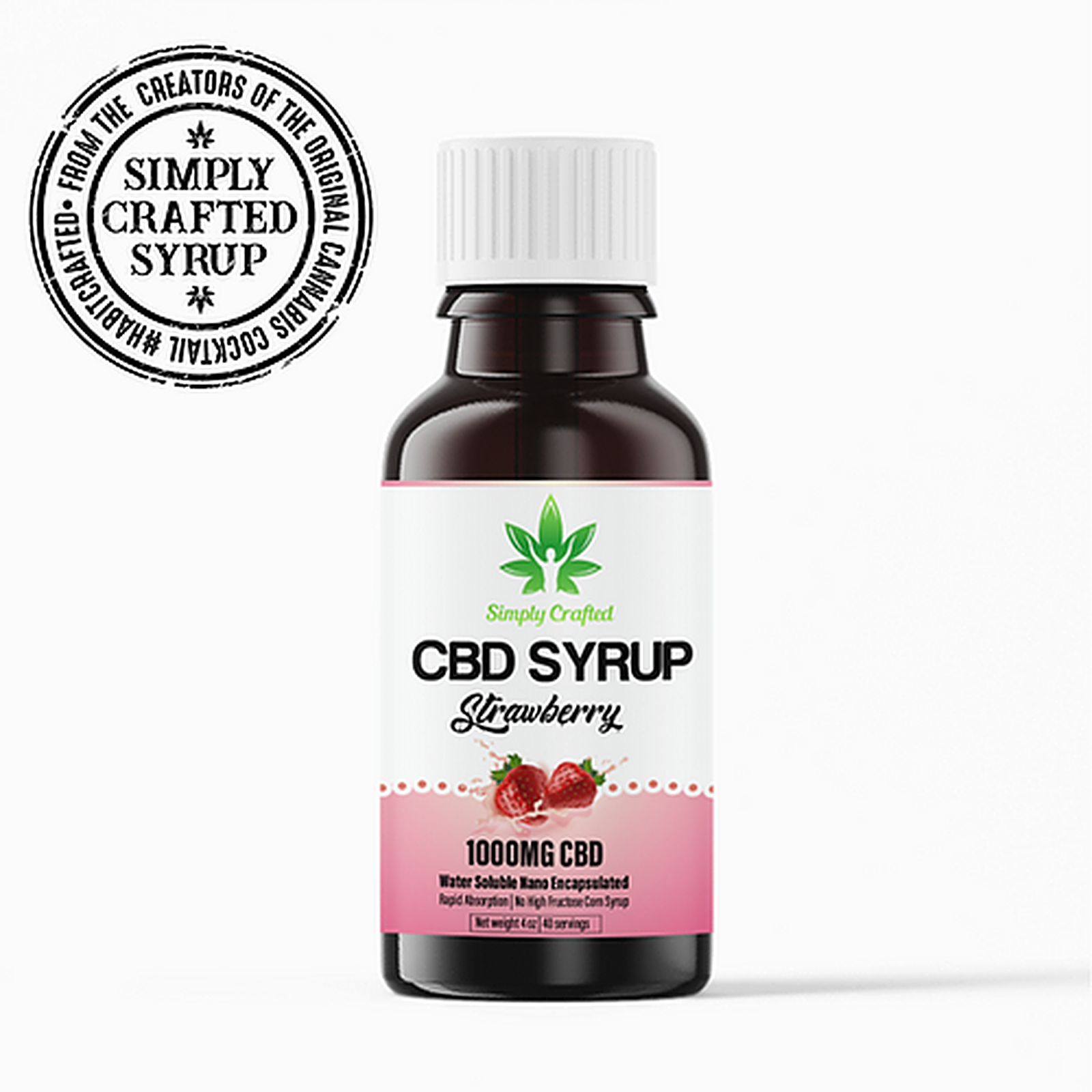 Simply Crafted CBD Syrup (Strawberry)