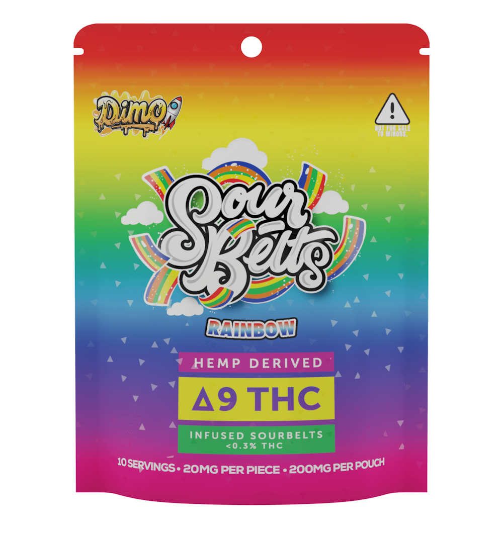 DIMO DIMO Delta9 THC Rainbow Sour Belts 200mg
