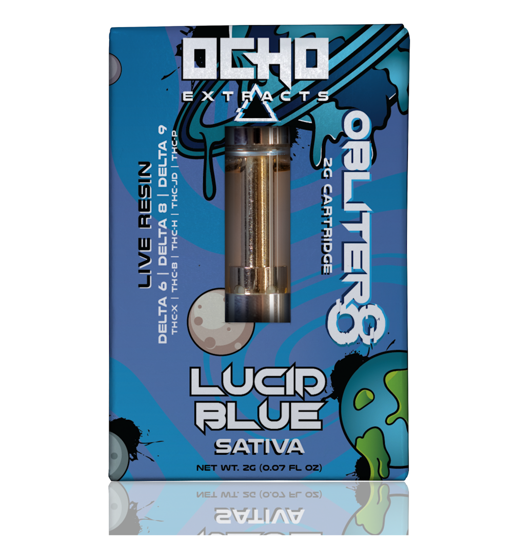 OCHO EXTRACTS Obliter8 2 Gram Cartridge Lucid Blue Sativa
