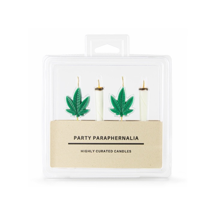 420 Novelty Joint and Pot Leaf Adult Cake Candles
