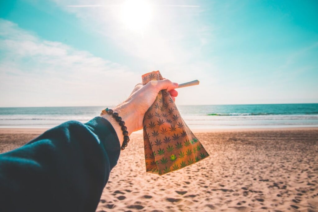 a person holding a bag of weed in antigua