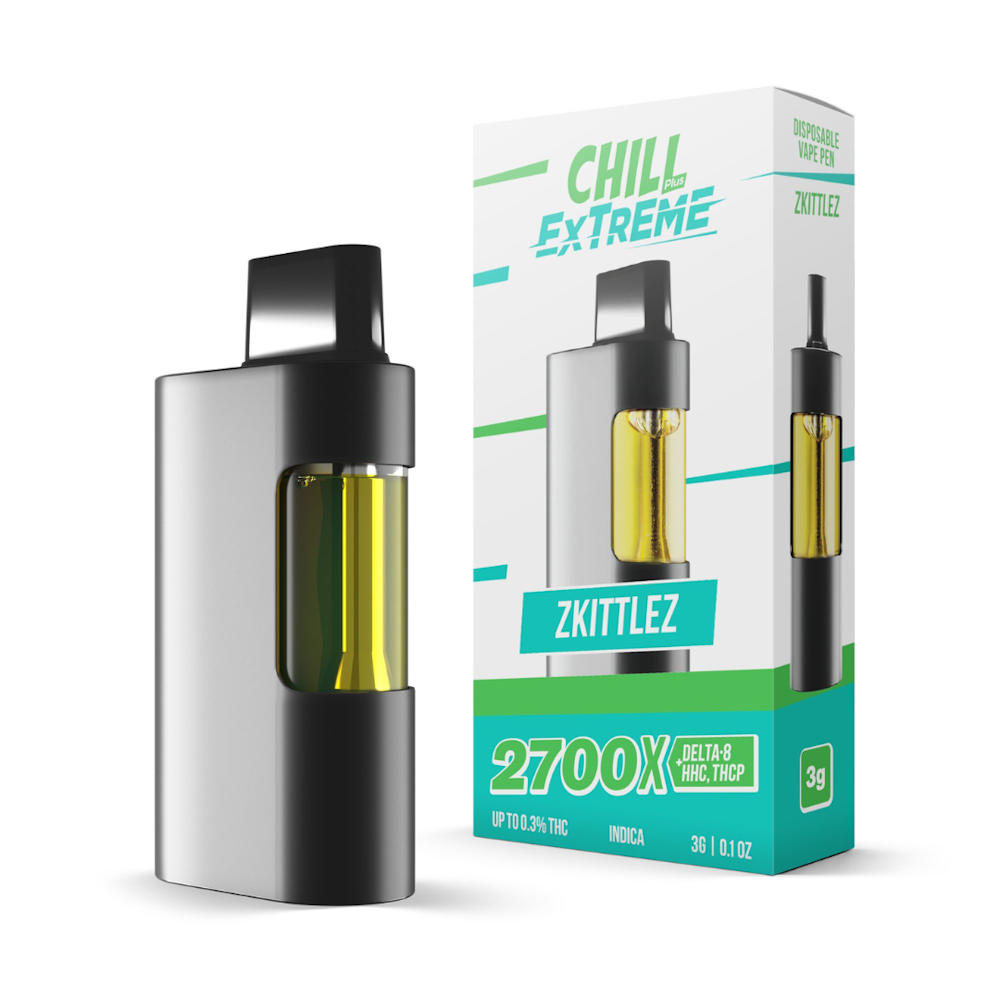Diamond CBD 2700mg THCP, D8, HHC Vape Pen – Zkittlez – Chill