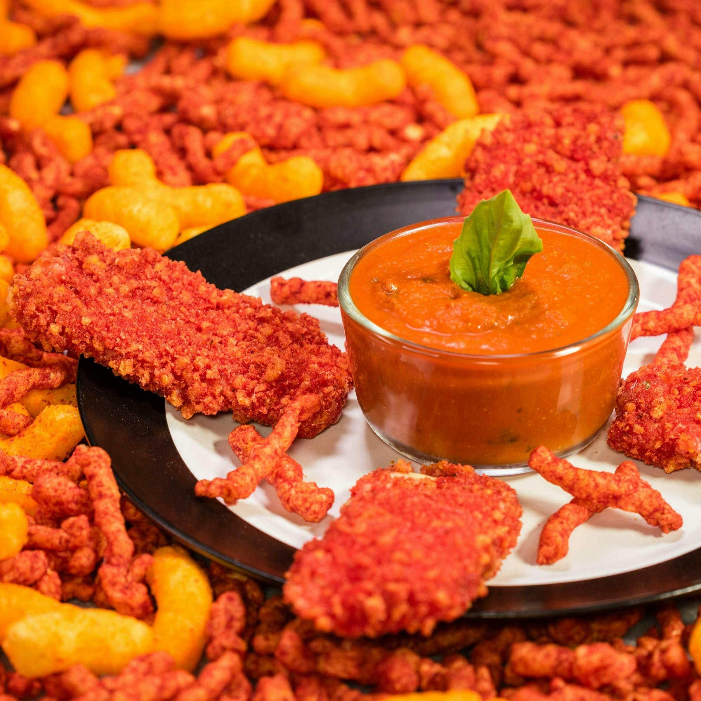 Flamin’ Hot Cheese Sticks with Marijuanara Sauce