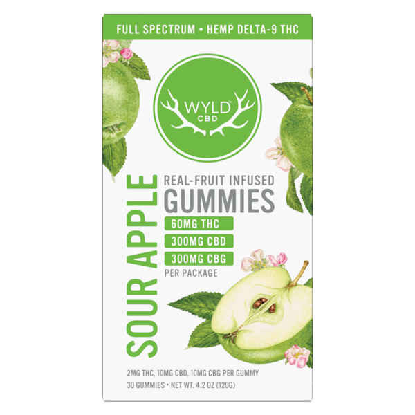 Sour Apple 5:1 CBD:CBG:THC Gummies | Low Dose THC