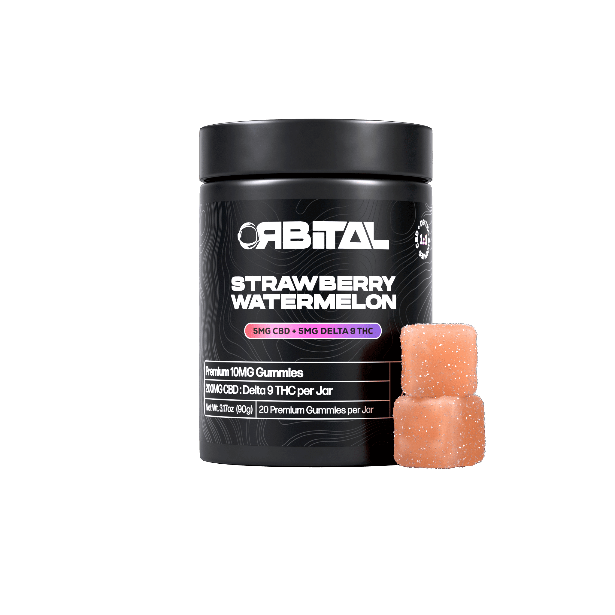 Orbital Strawberry Watermelon CBD + D9 Gummies