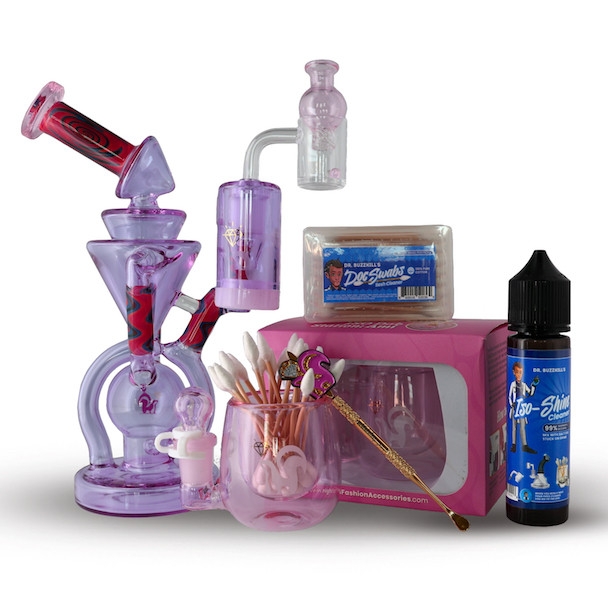 Preppy's Wig Wag Purple Recycler with Banger Kit, Reclaim Catcher, and Cleaning Kit