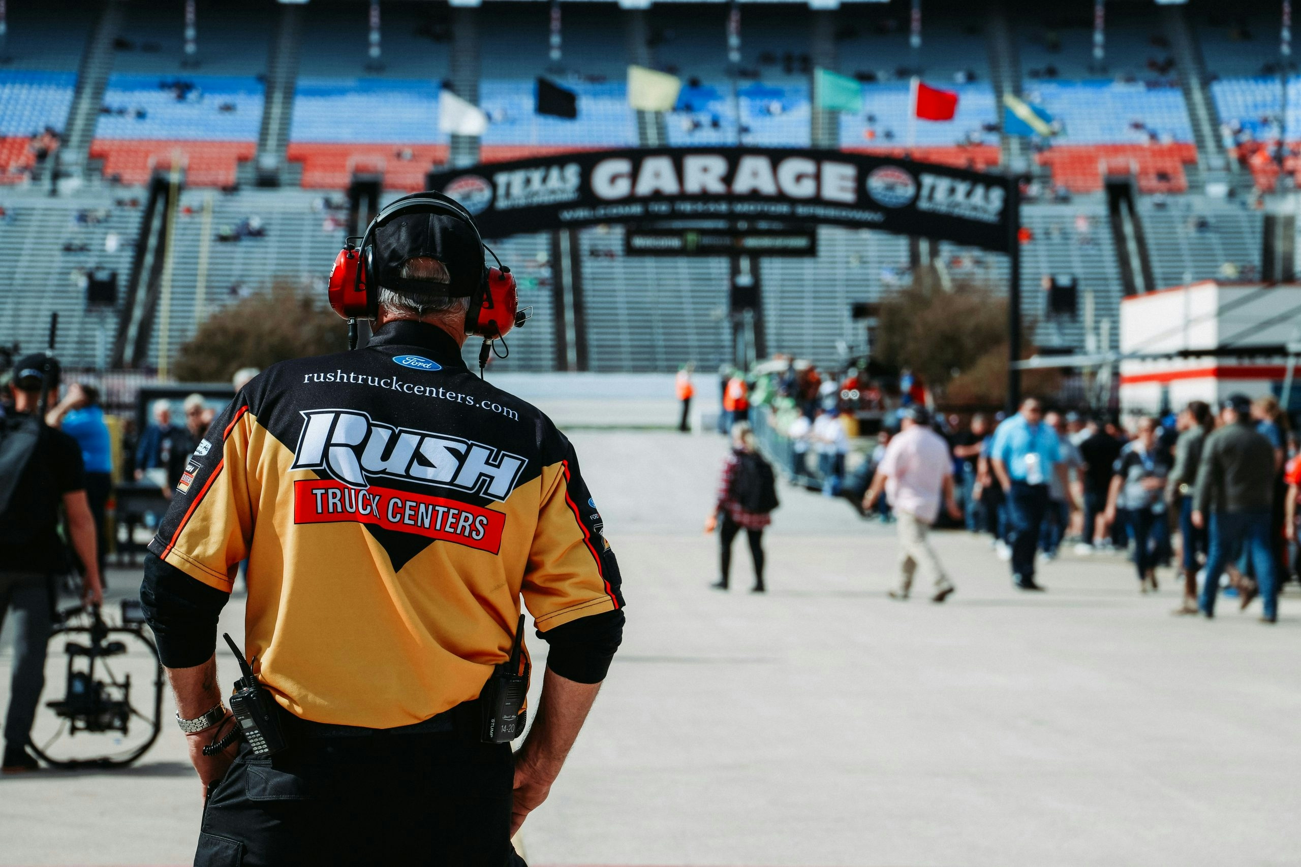 Professional NASCAR pit crew member working