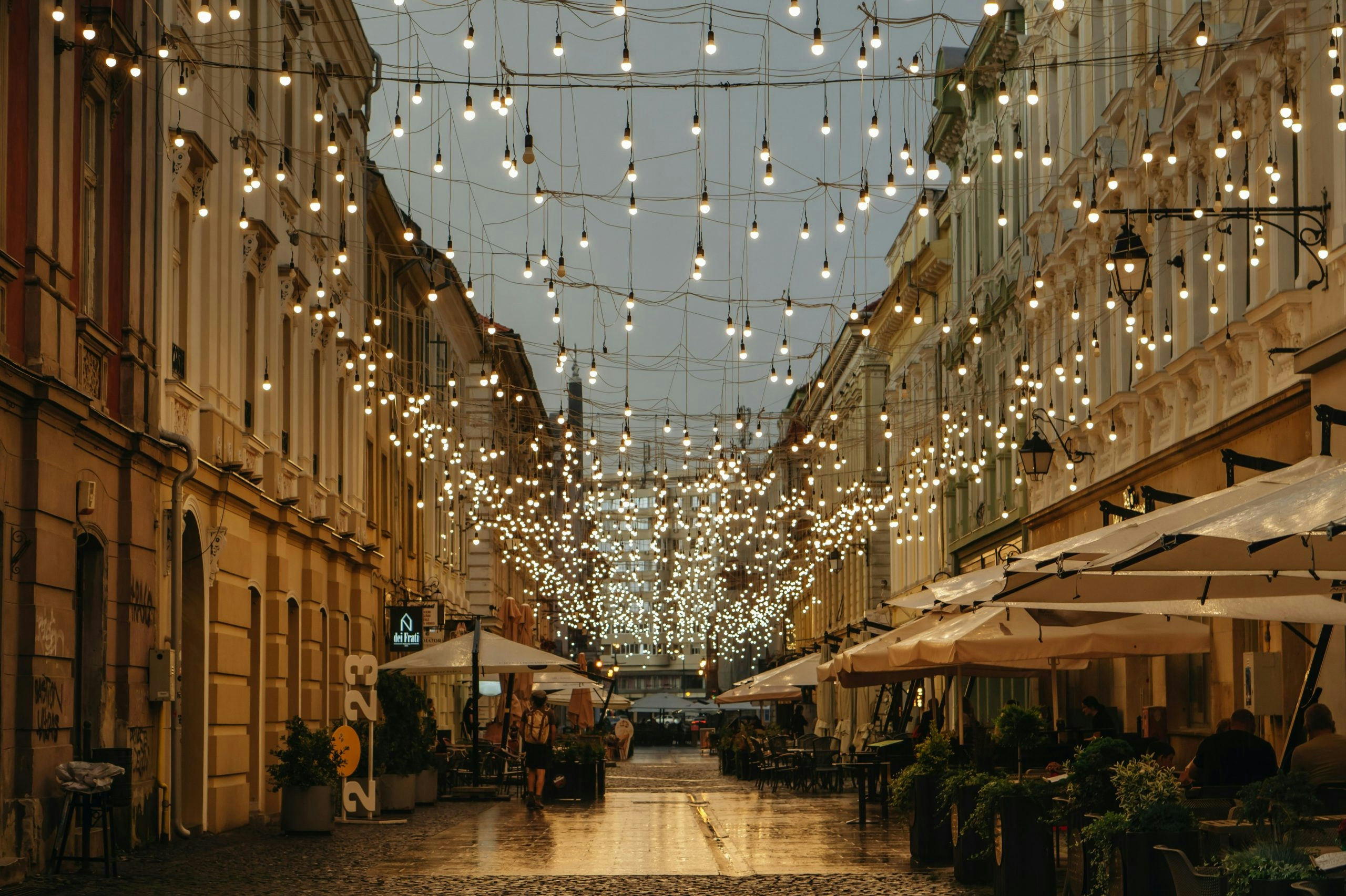 Downtown Bucharest blending historic charm with modern city life