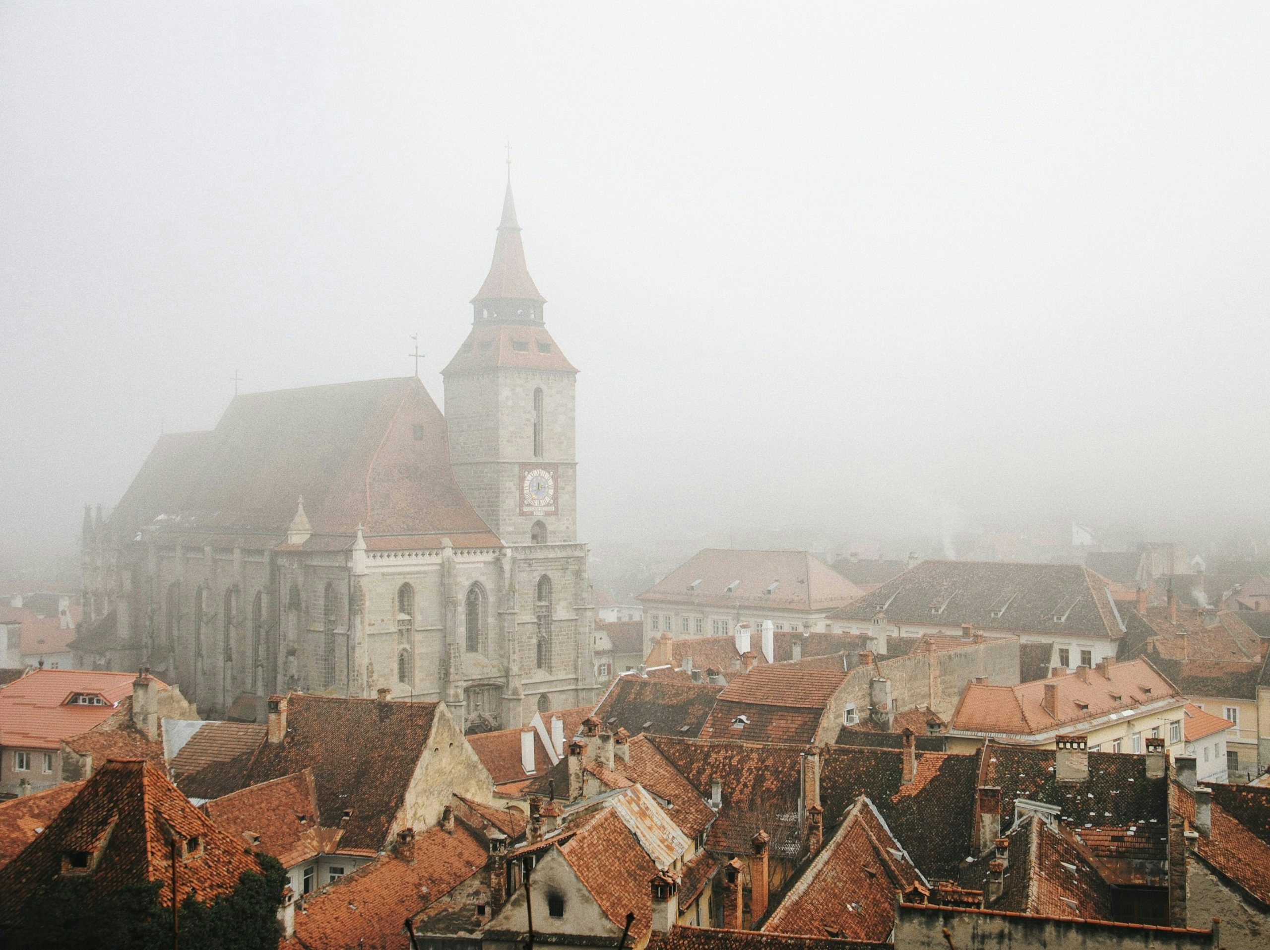 Urban landscape of Romania's capital with classic European architecture
