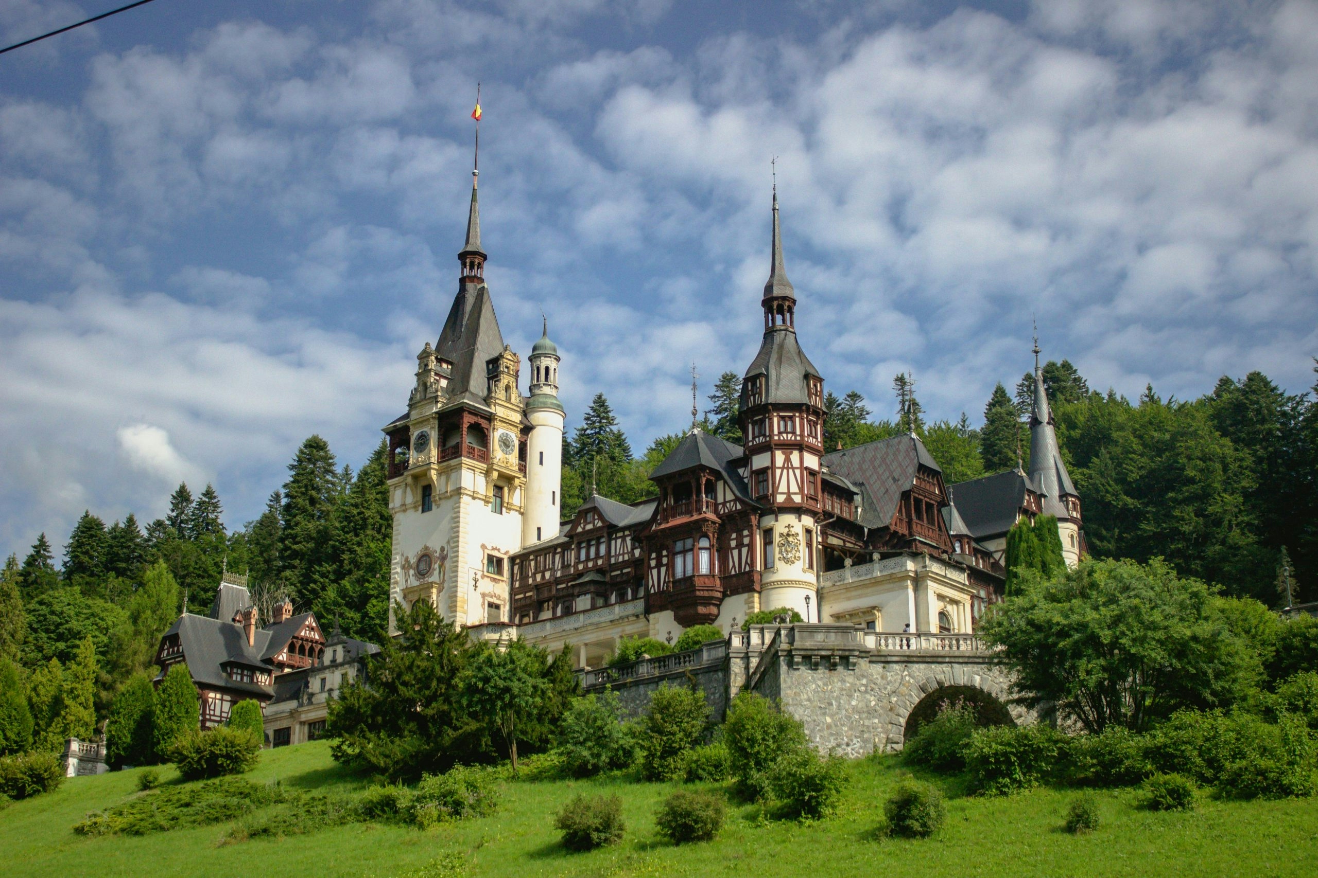 Scenic view of historic landmarks in romania