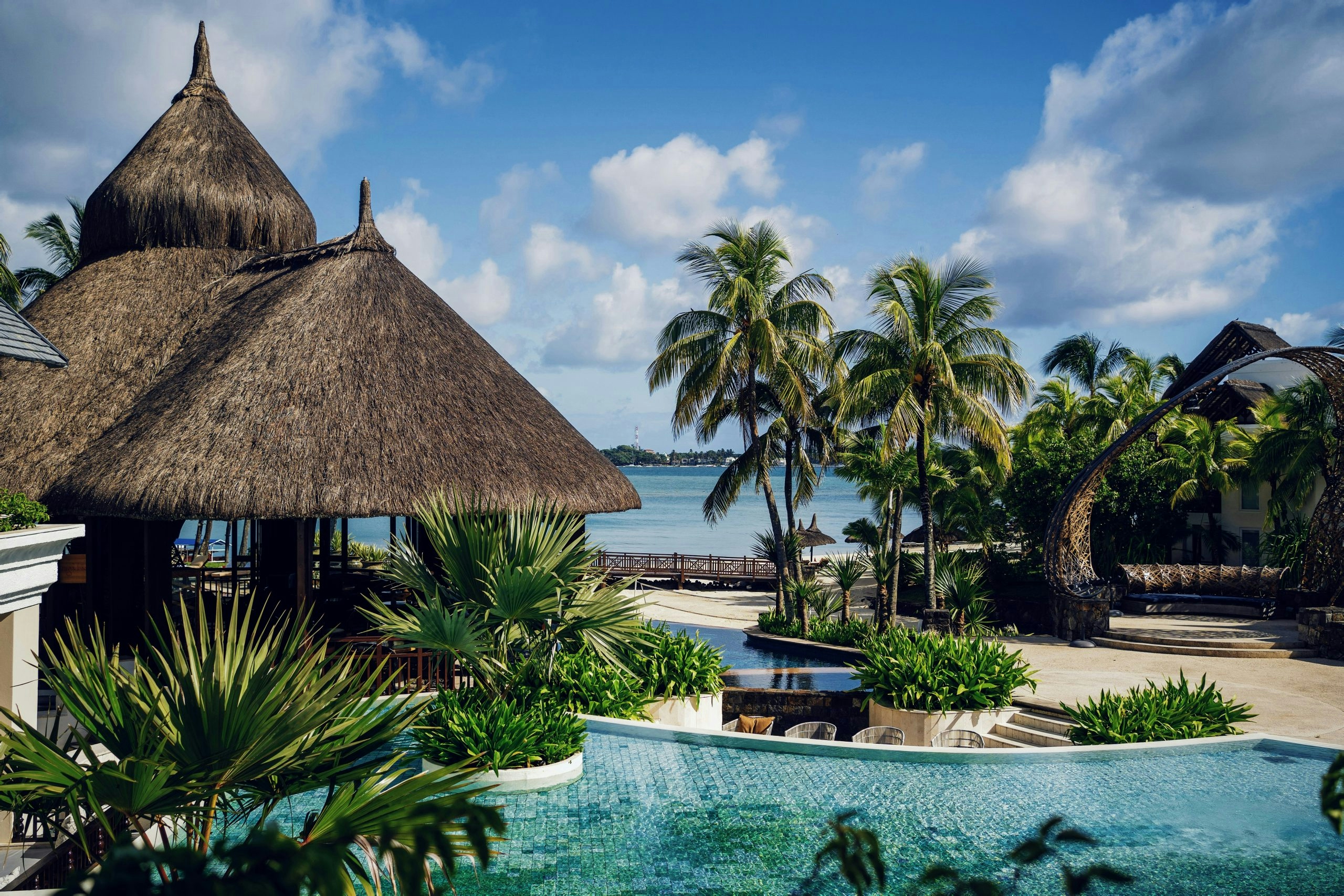 Panoramic view of Mauritius resorts