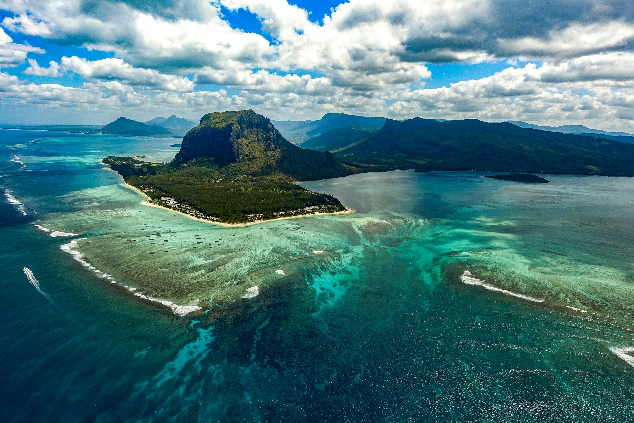 Pristine shoreline in Mauritius