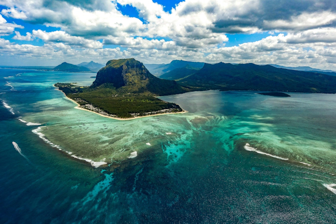 Pristine shoreline in Mauritius