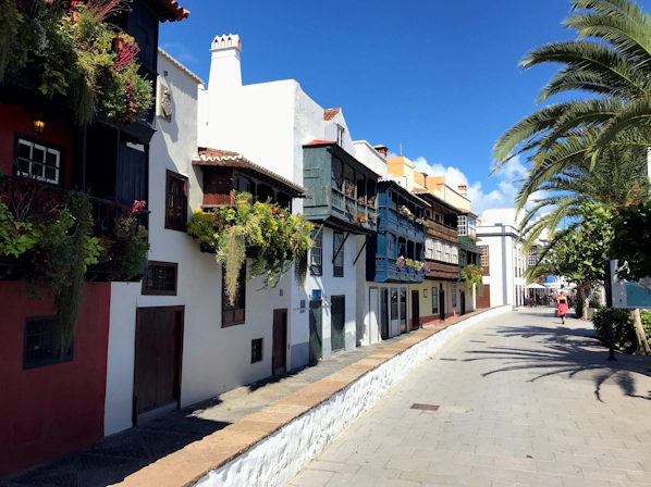 Traditional seaside town with Mediterranean architecture in Tenerife
