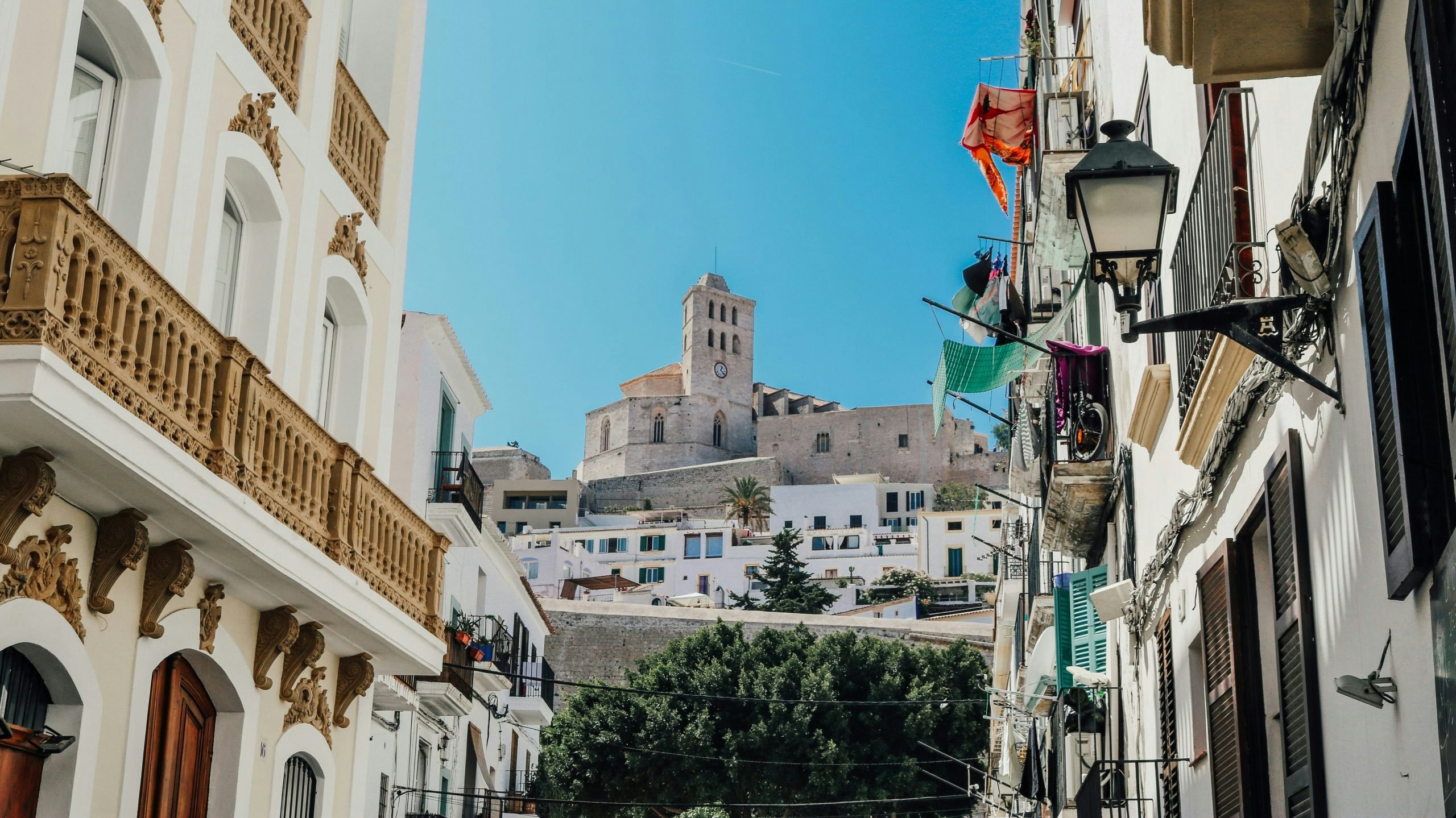 Historic Dalt Vila overlooking Ibiza Town and the Mediterranean Sea