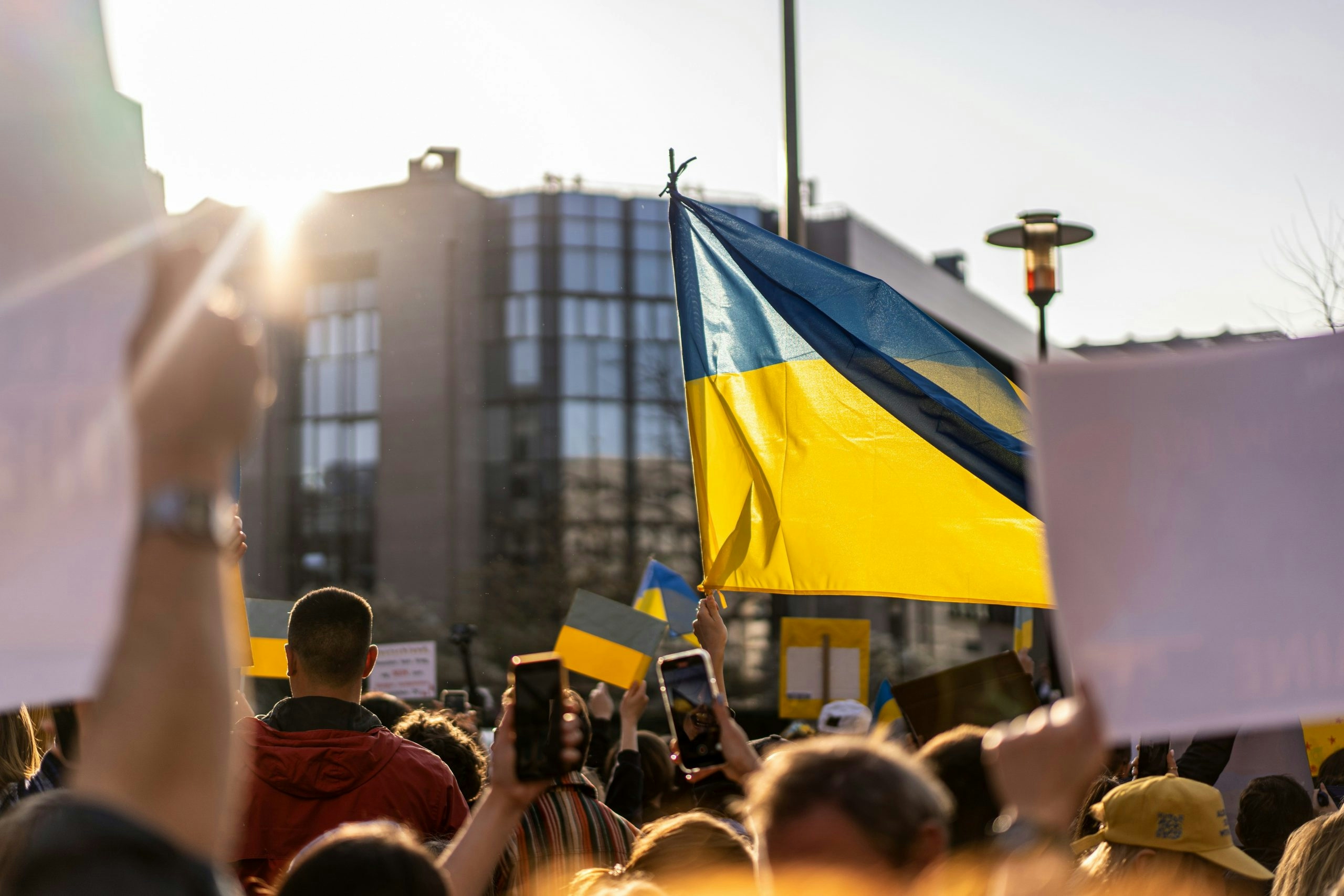 Blue and yellow Ukrainian flag