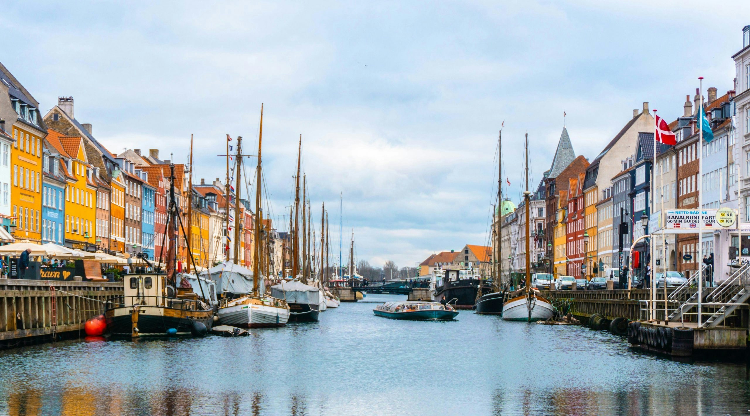 Scenic view of iconic Danish buildings and urban landscapes