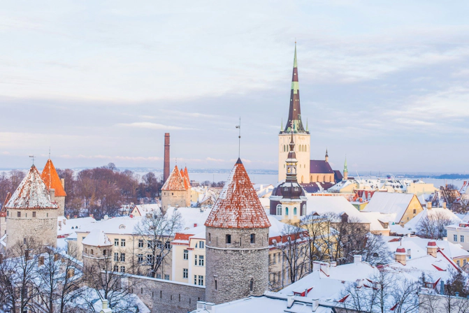 A well-preserved medieval building in the heart of Tallinn, Estonia