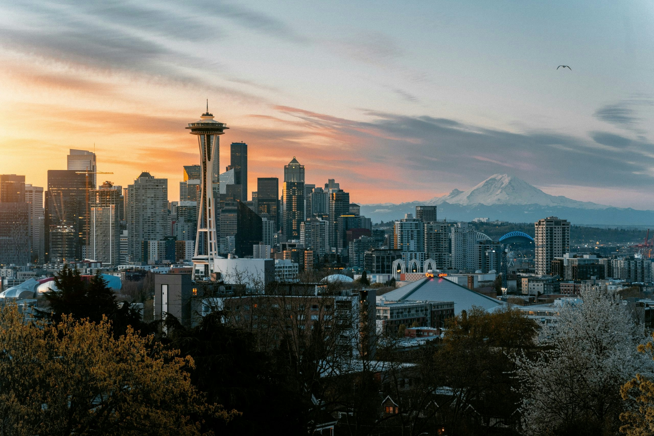 Panoramic view of downtown Seattle with the iconic Space Needle