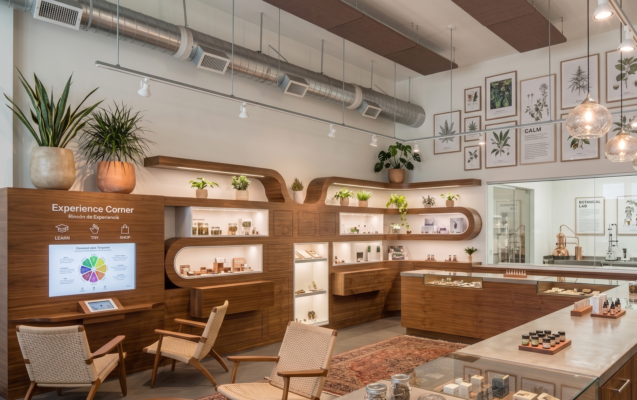 Interior of a Portland cannabis dispensary featuring flower, edibles, and concentrates