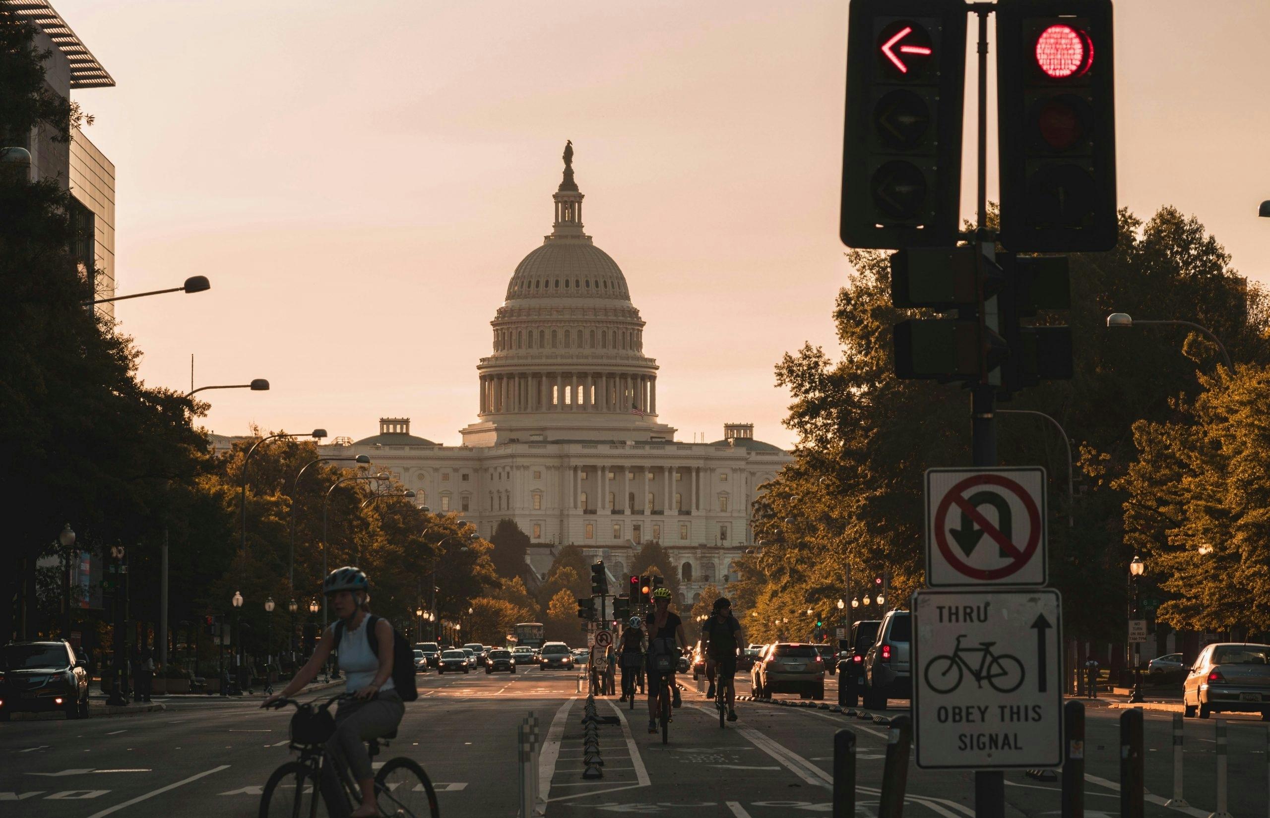 The United States Capitol in Washington, DC, on a clear day.