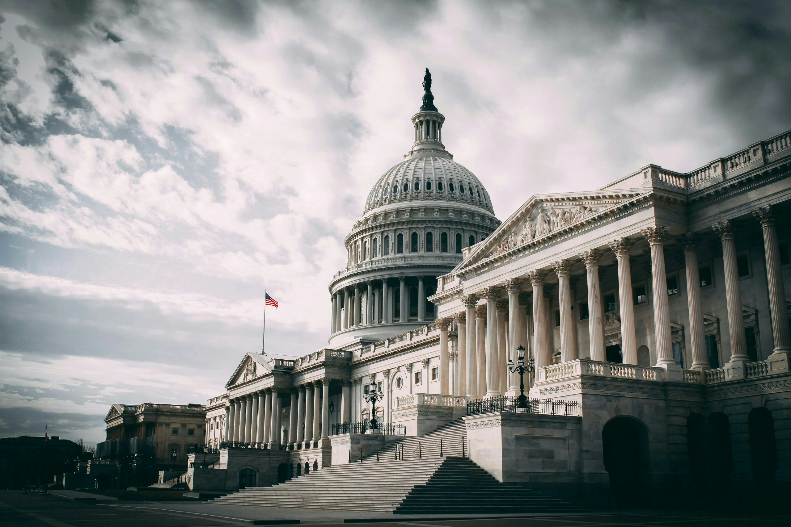 Downtown Washington, DC, with tree-lined streets and iconic monuments