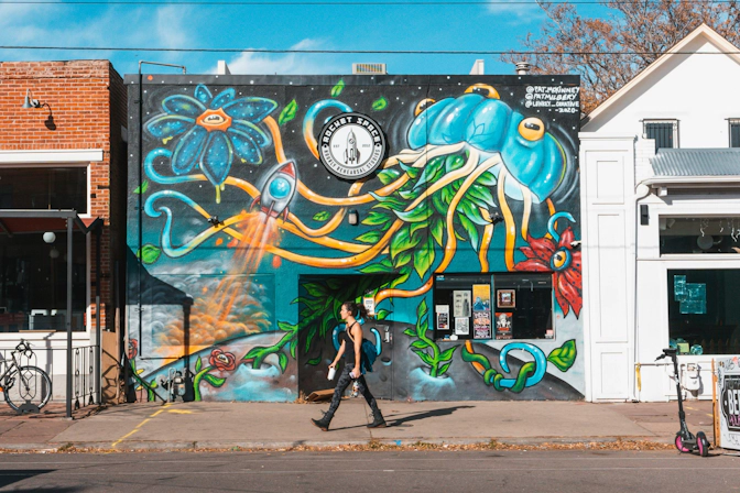 Traveler exploring downtown Denver, Colorado