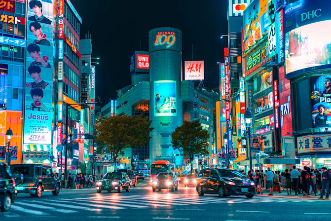 Visitors exploring the vibrant streets of Shibuya in Tokyo