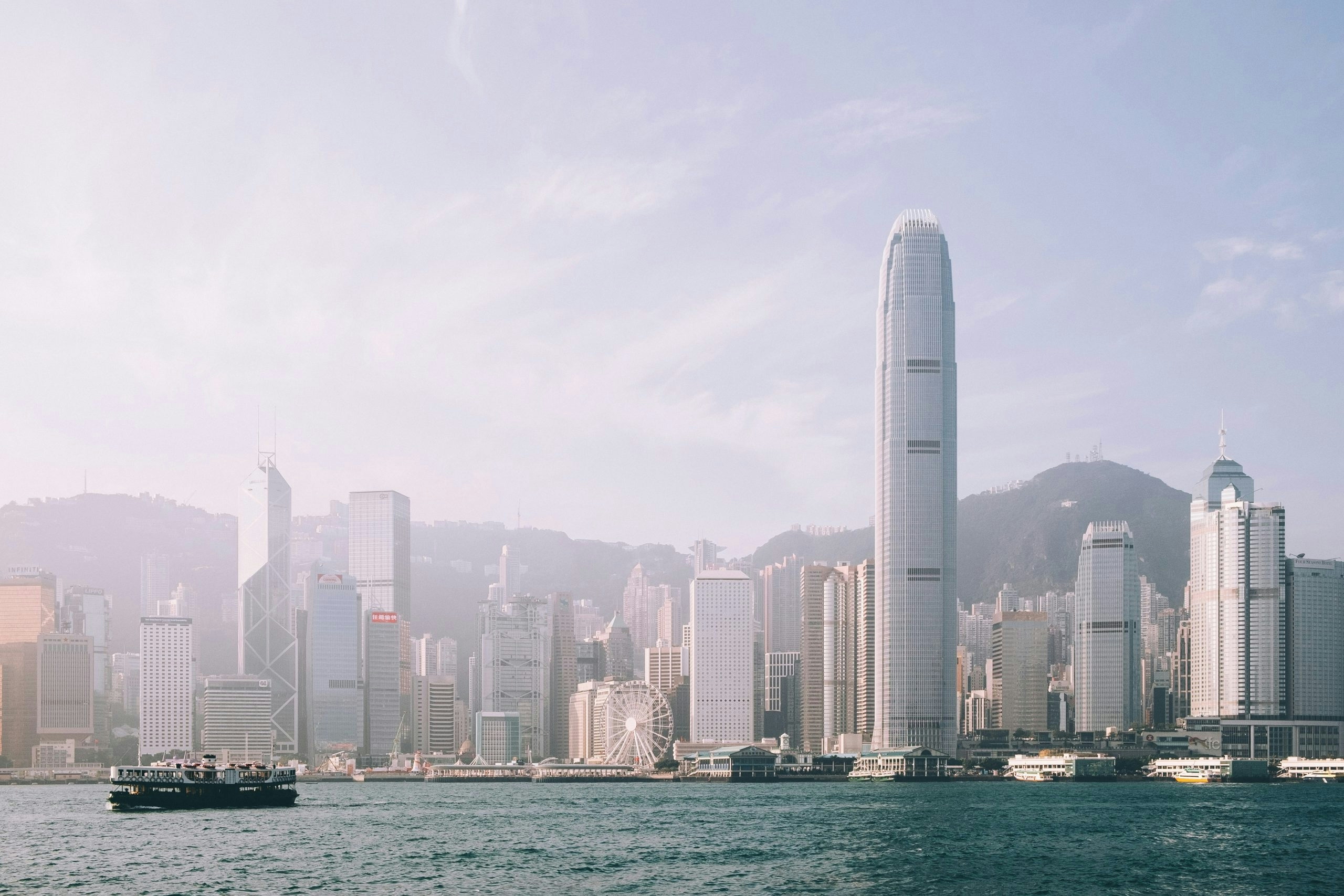 Downtown Hong Kong filled with towering office buildings and residential high-rises
