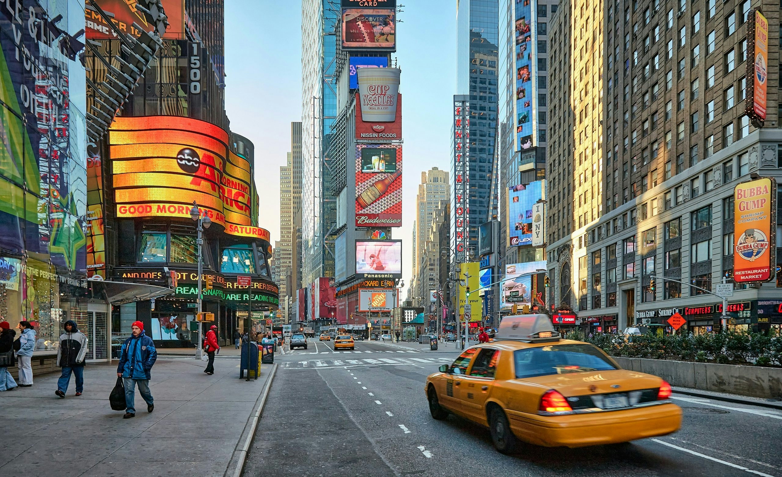 Times Square showcasing New York City's famous lights, billboards, and vibrant atmosphere