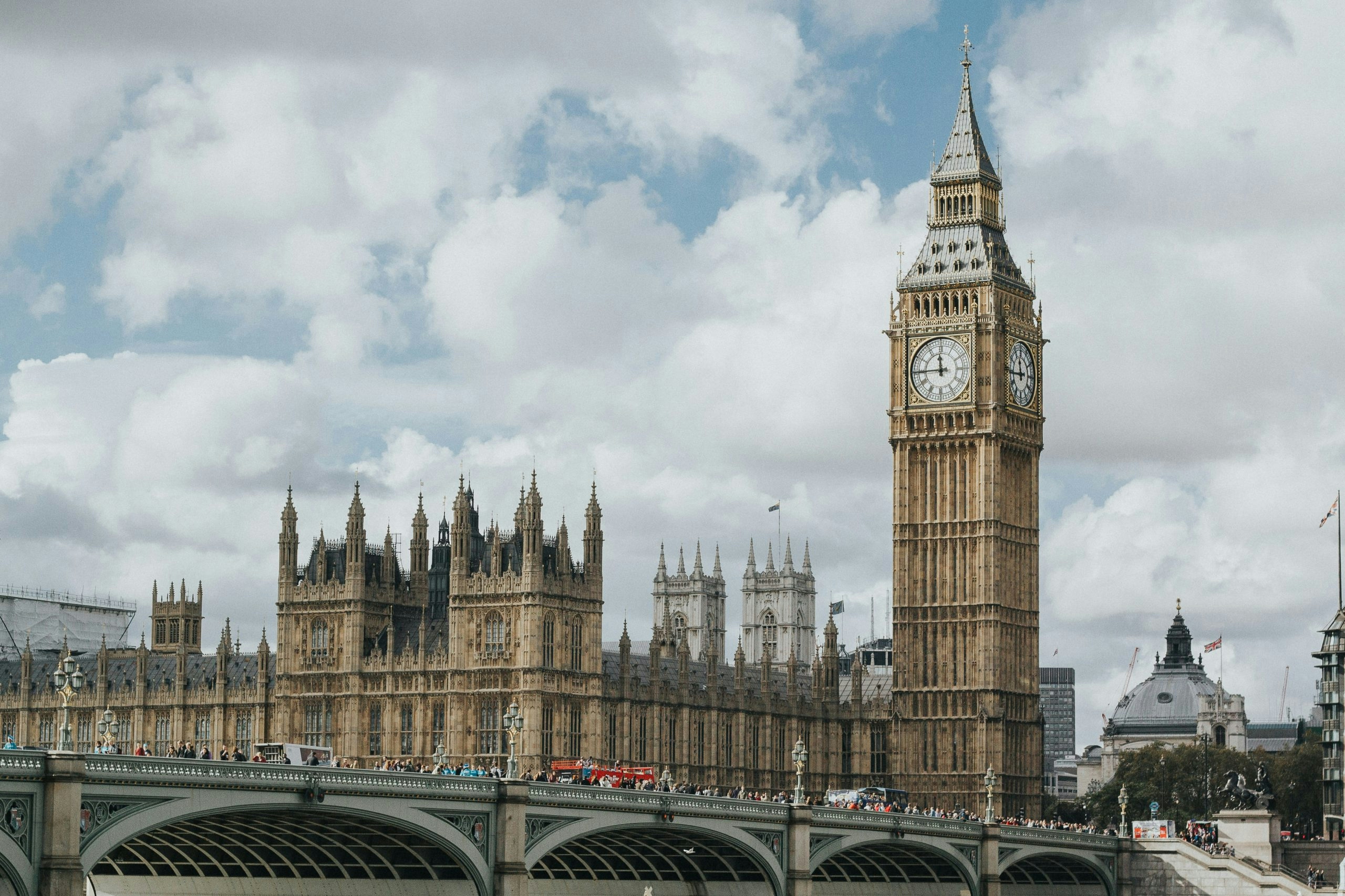 Big Ben and the Houses of Parliament overlooking the River Thames in London