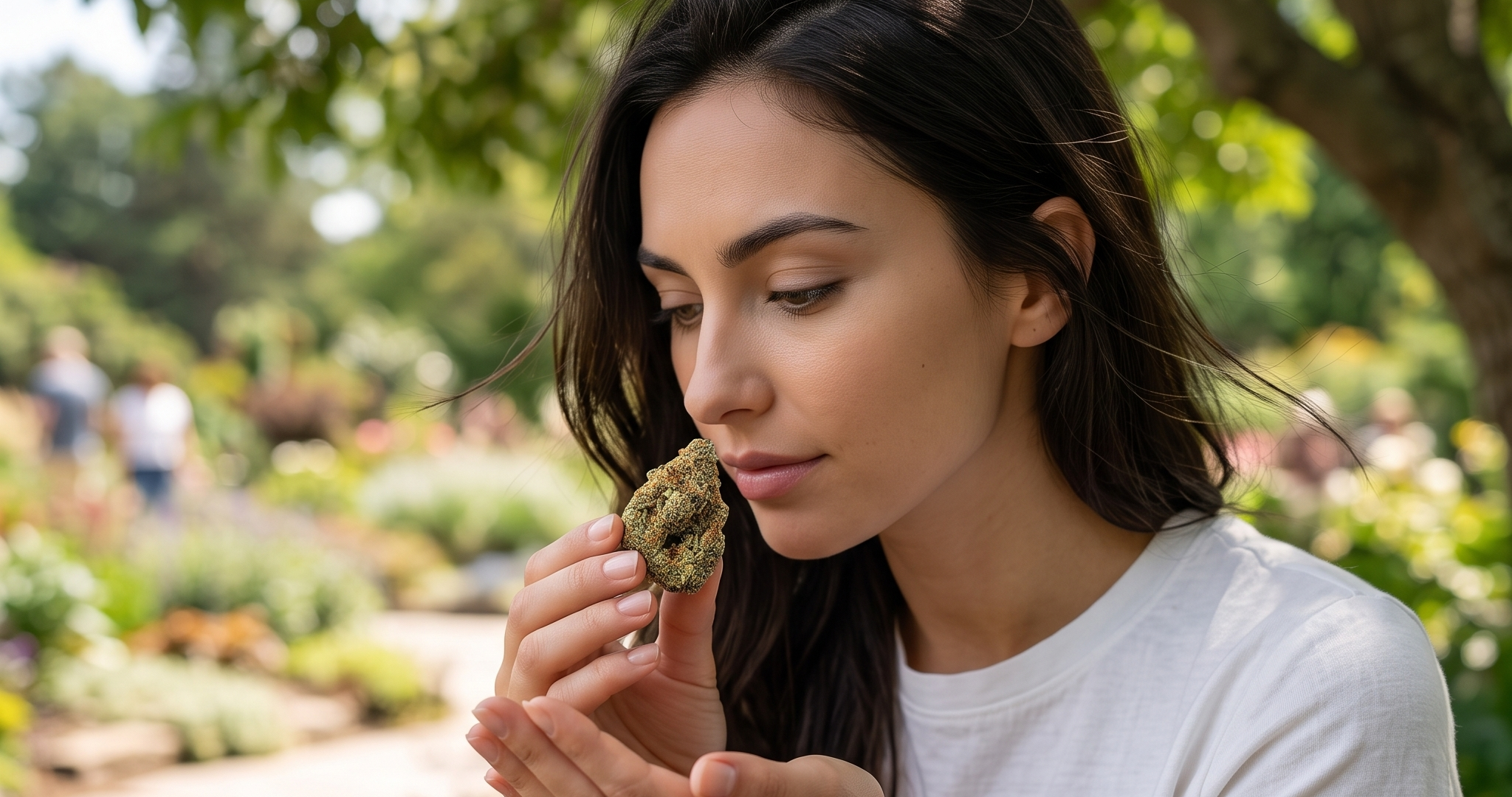 Adult relaxing after enjoying Oreoz weed strain