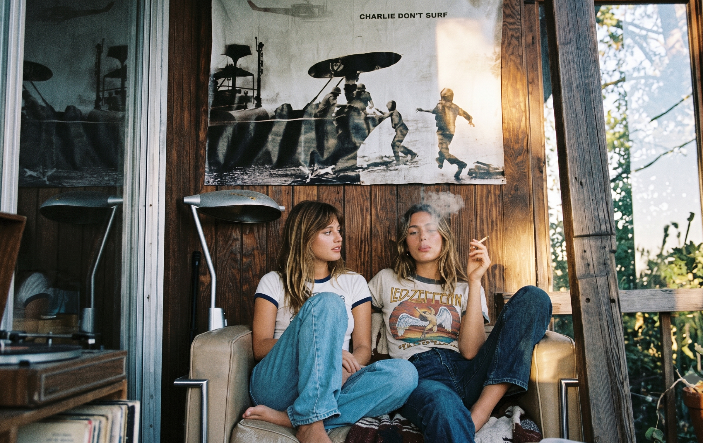 Two friends enjoying Oreoz cannabis flower in a relaxed setting