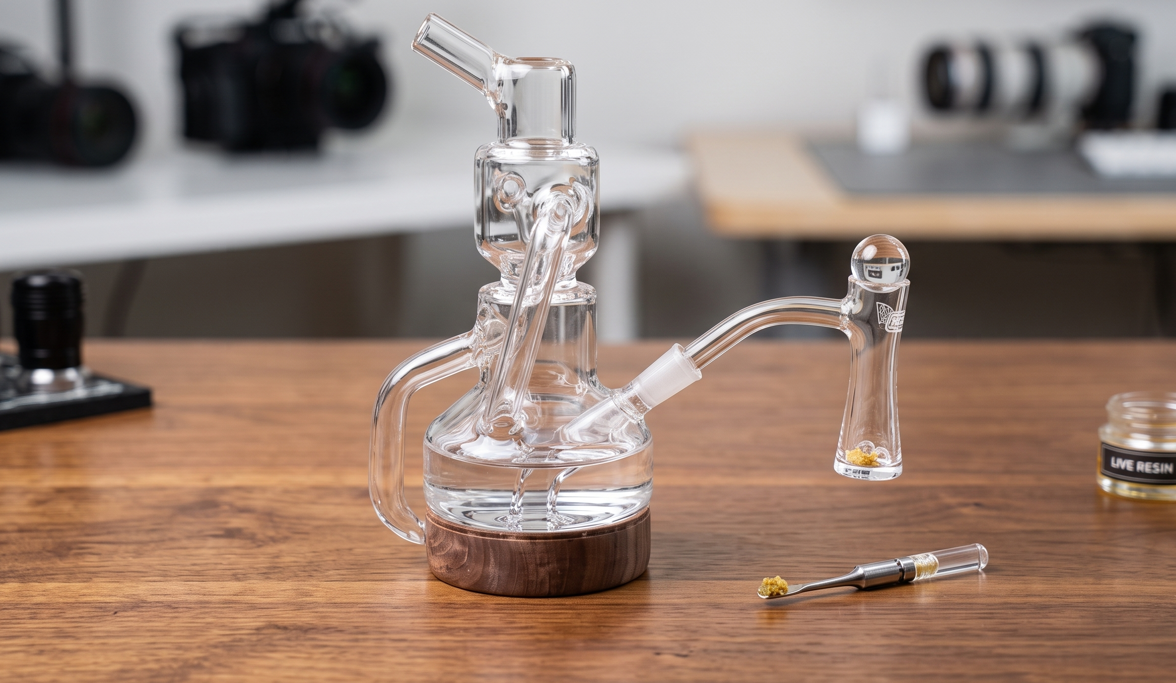 Quartz banger mounted on a dab rig, highlighting its durable construction