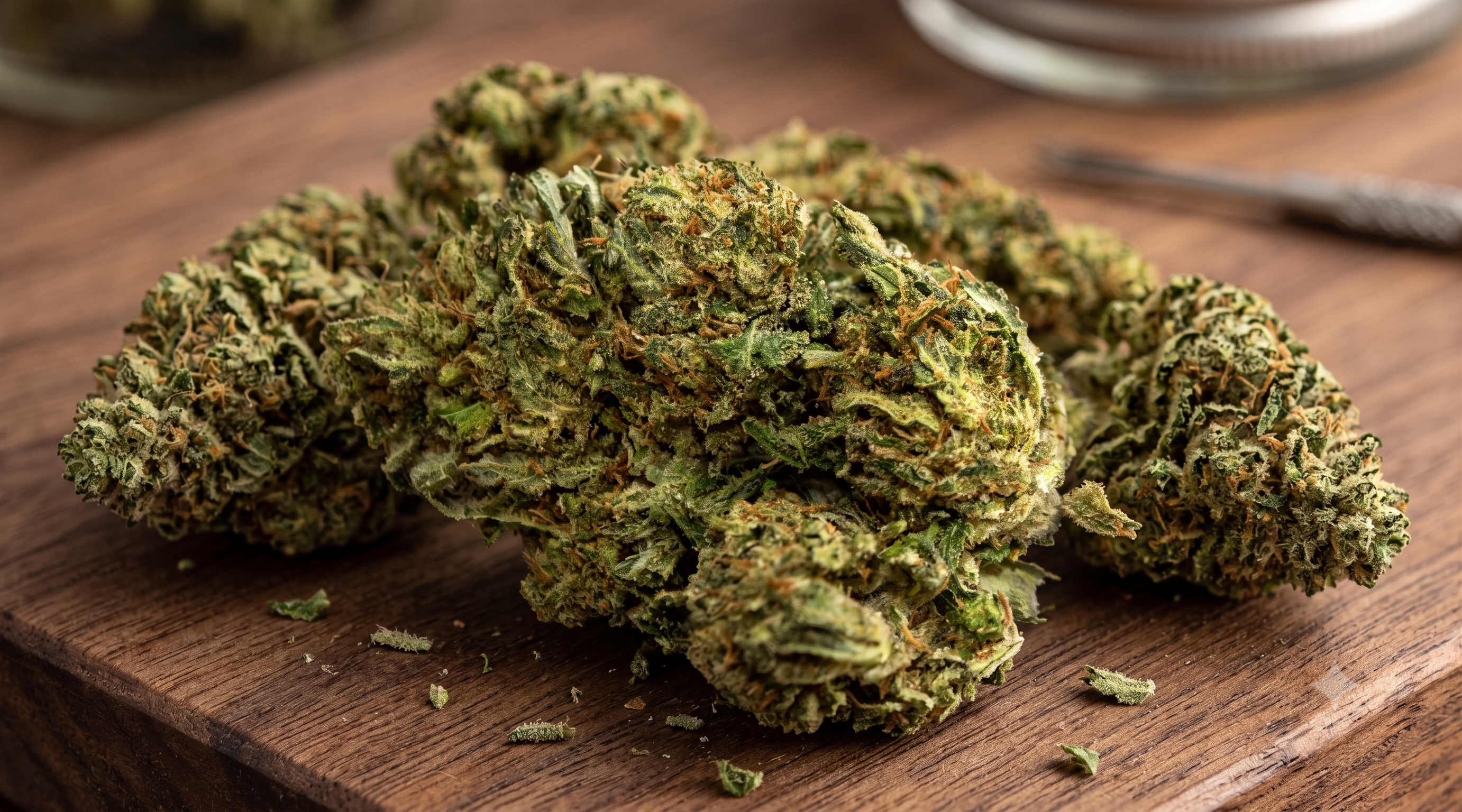 Close-up of Gelonade cannabis strain featuring dense buds and frosty trichome coverage