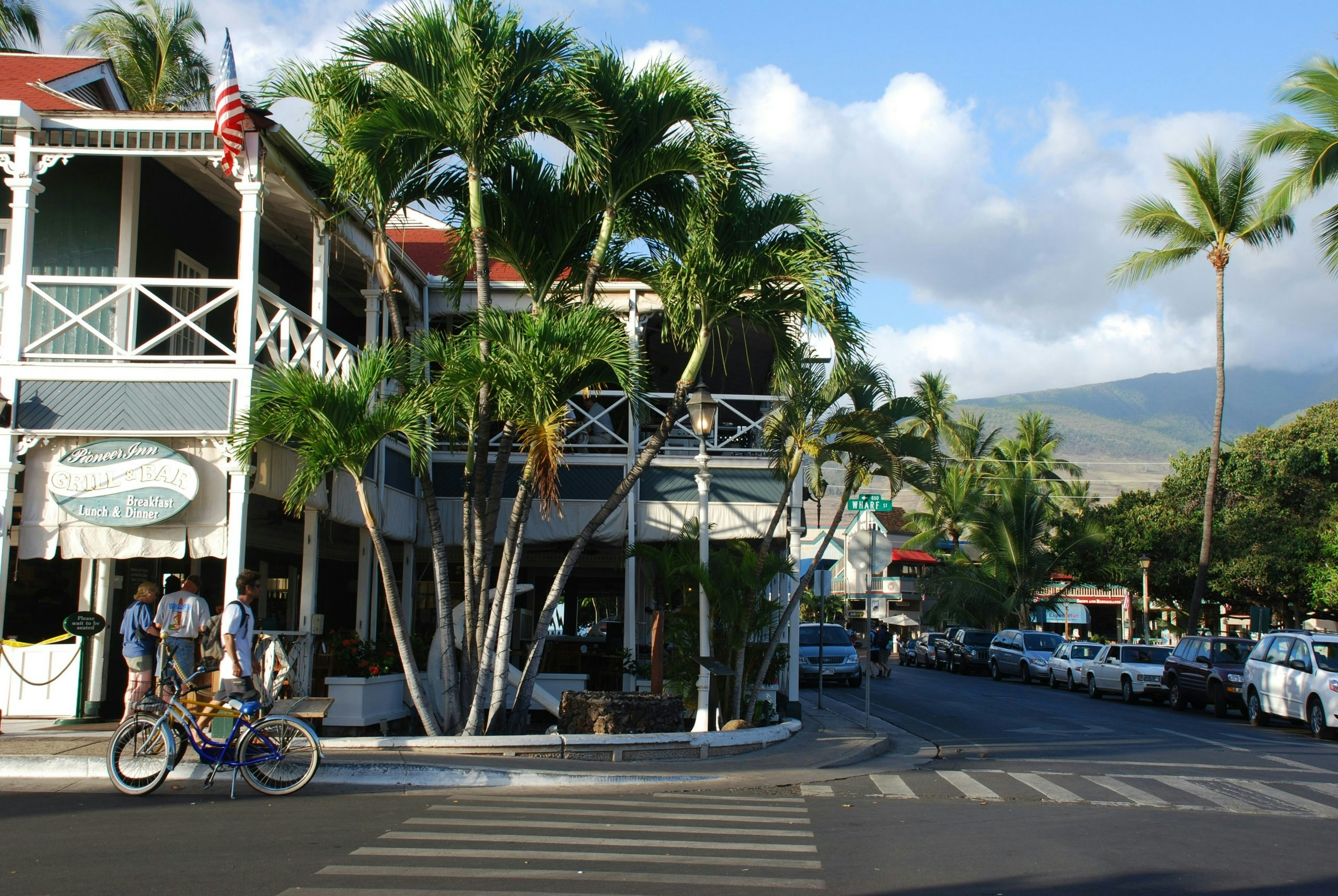 Maui street with lush tropical scenery