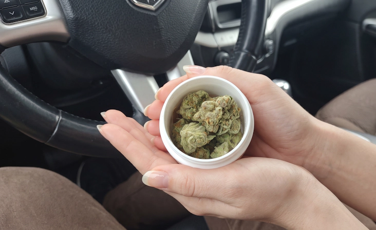 Crunch Berries cannabis flower displaying dense, trichome-covered buds