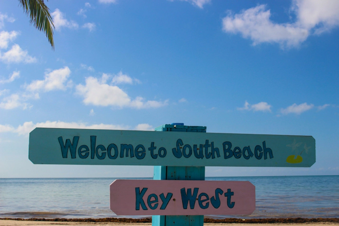 Sign reading “South Beach Key West” near the waterfront