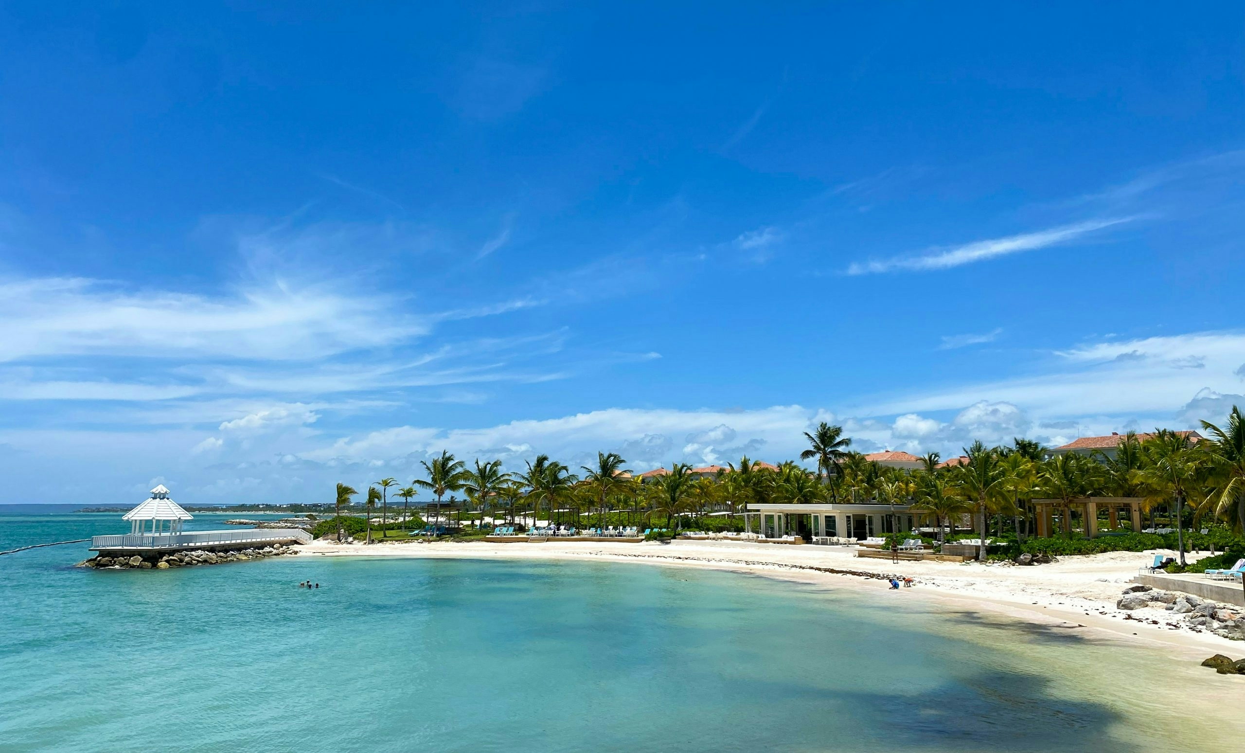 White sand beach with turquoise Caribbean waters in Punta Cana, Dominican Republic