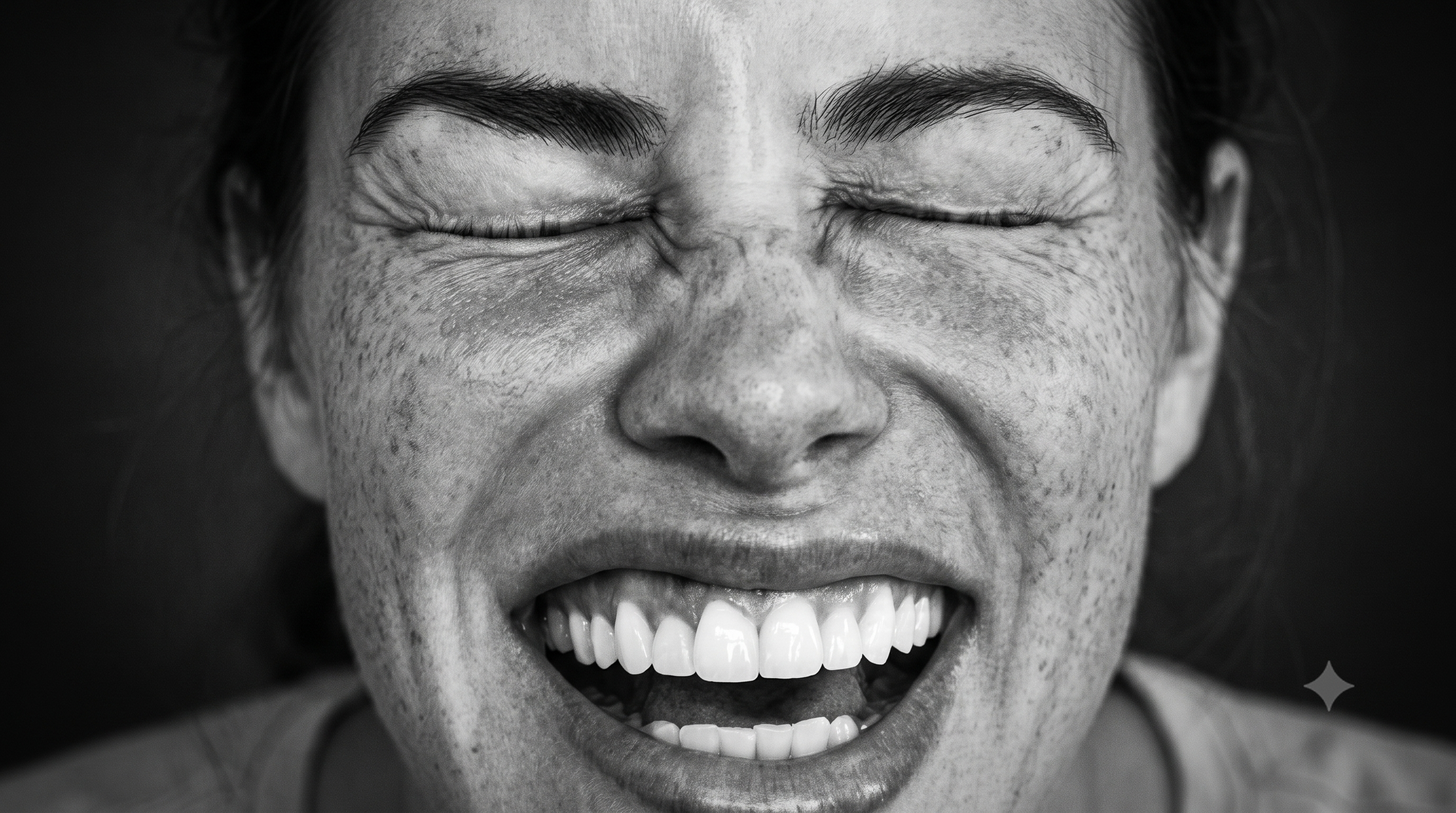 Close-up portrait of a smiling woman with healthy, radiant teeth