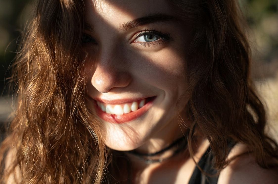 Young woman with a healthy smile looking directly at the camera