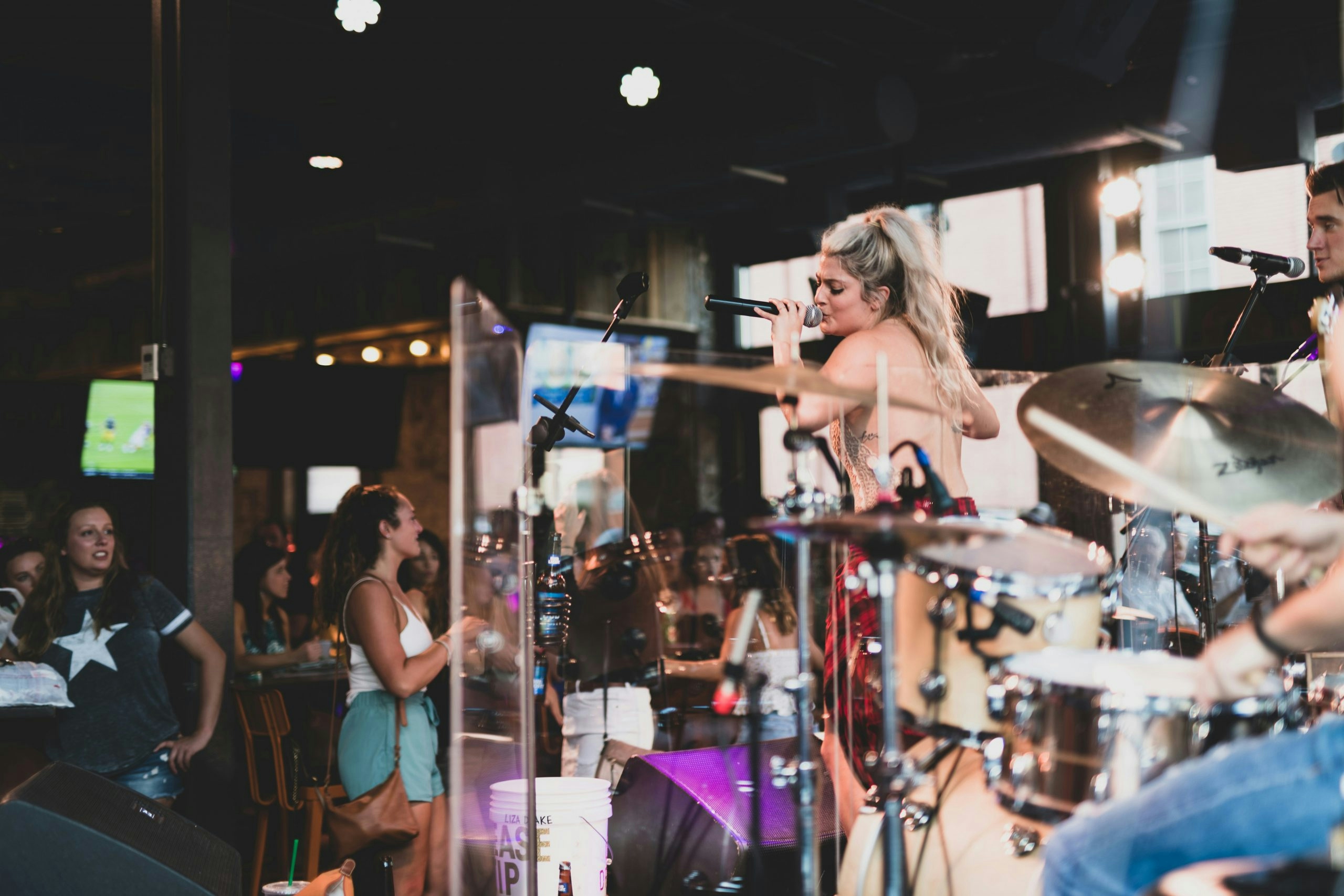 Street musician performing live in downtown Nashville